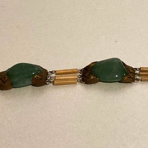 SOUTHWESTERN Boho estate green adventurine Crystal bracelet women preloved jewel - Picture 3 of 4